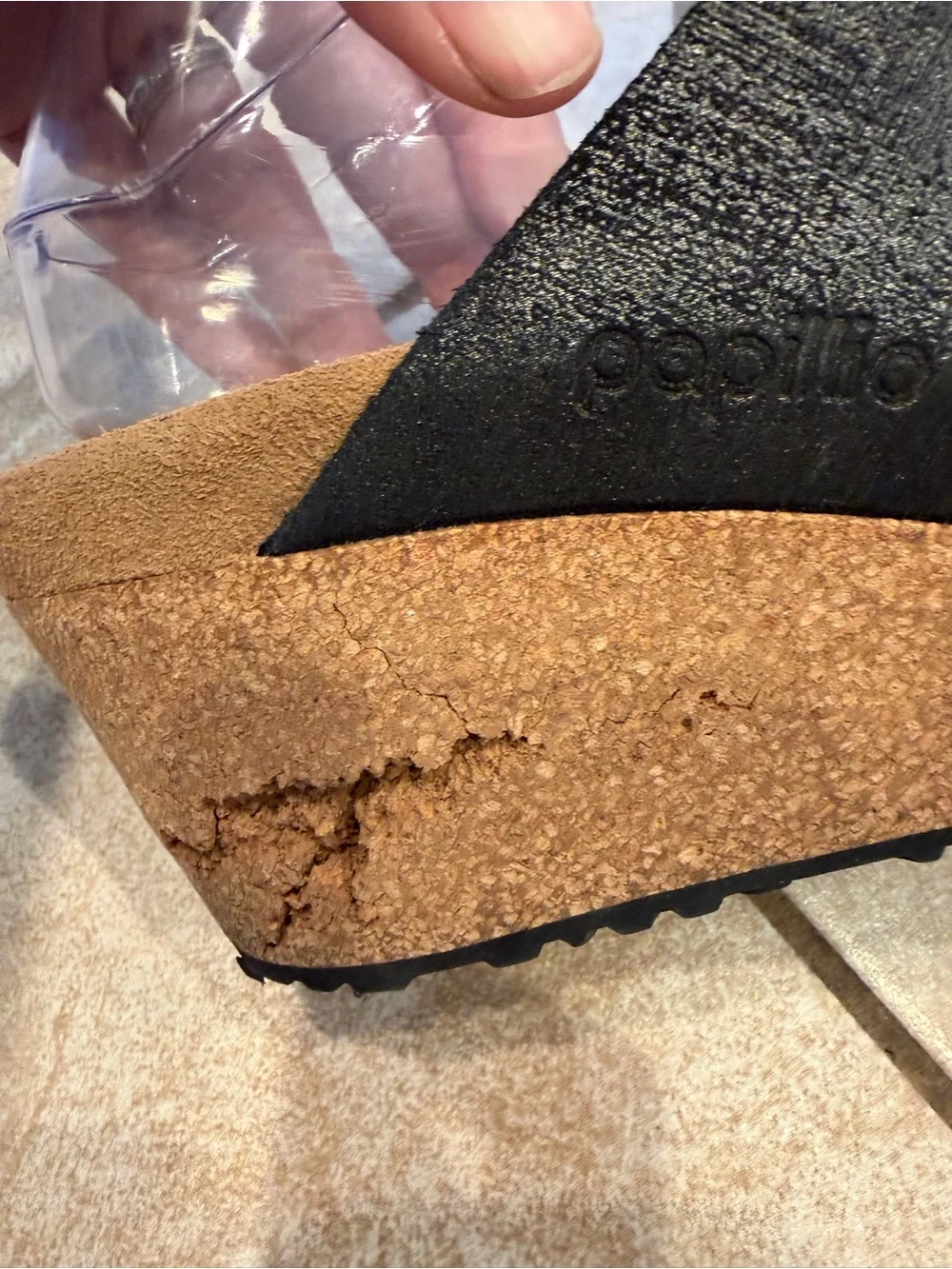 Birkenstock Papillio Namica Metallic Antique Black Wedge Heel Sandals Size 7